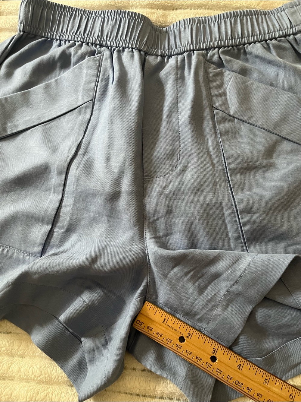 Vuori Blue Linen Blend Shorts - Picture 12 of 13